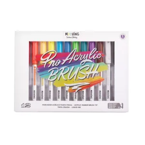Marcadores Acrilicos Punta Pincel x 12