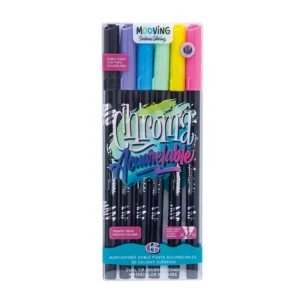 Marcadores Doble Punta Pincel Acuarelables x 6