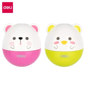 Sacapuntas plastico Oso y Pato. 2 colores