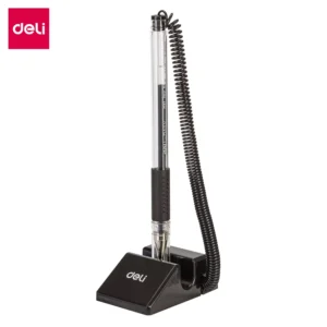 Boligrafo Gel 0.5mm con cordon mostrador. Basico. Tinta NEGRA