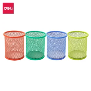 Porta Lapices SIMPLE Metalico malla 91 mm diametro x 98 mm - Colores Surtidos