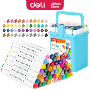 Sketch Marker triangular doble punta al agua (Redondo+Biselada) Box Celeste x 48