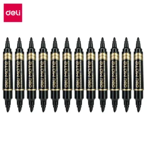 Marcadores permanentes MATE SWITCH Doble Punta Biselada / Redonda - Negro