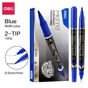 Marcadores permanentes MATE SWITCH Doble Punta Fina / Microfibra - Azul