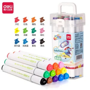 Sketch Marker triangular doble punta al agua (Redondo+Biselada) Box x 12